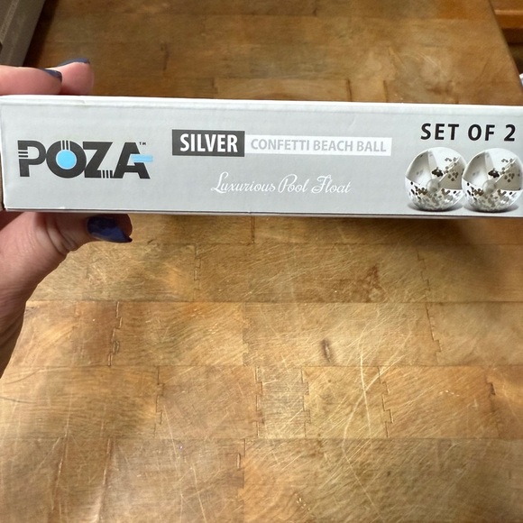 POZA Silver Confetti Beach Balls Set of 2 BRAND NEW Summer Swimming Pool Fun - Picture 2 of 5